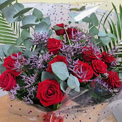 For My Sweetheart - 12 luxury red roses and fabulous foliage are all you need to make a grand romantic gesture to your sweetheart.
